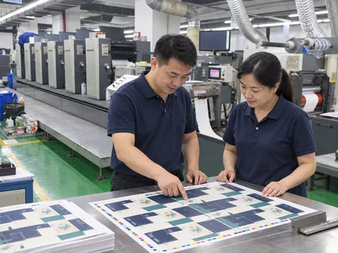 Illustrative print-sheet review scene based on MEIKEI workshop reference imagery