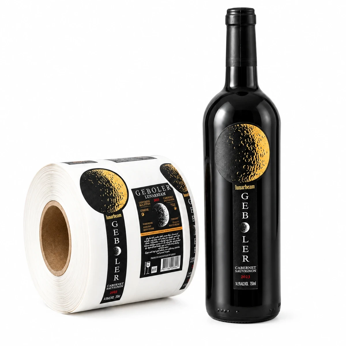 Custom printed labels on roll stock in paper and film materials