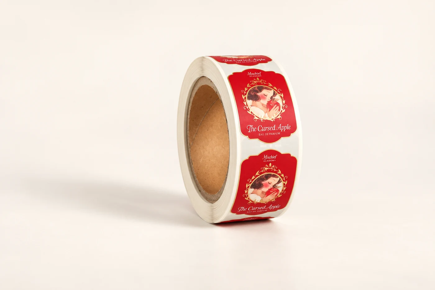 Printed home-fragrance labels on a roll