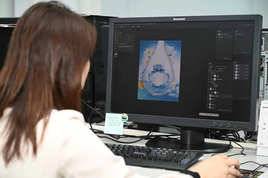 Artwork and print specifications being checked on screen
