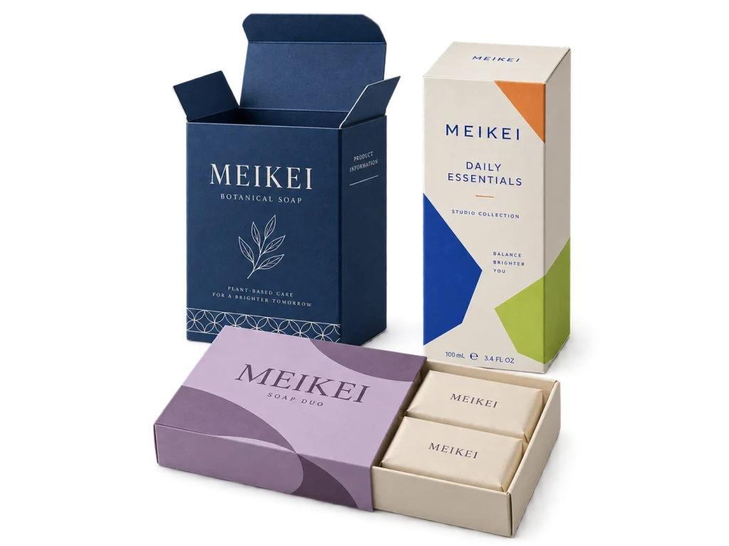 Printed folding carton design concepts in several sizes