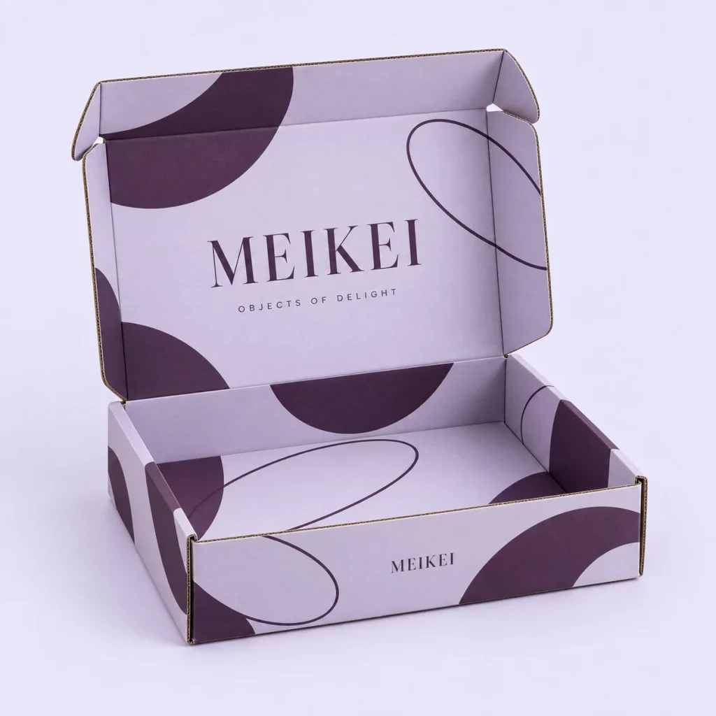 Open printed corrugated mailer box concept