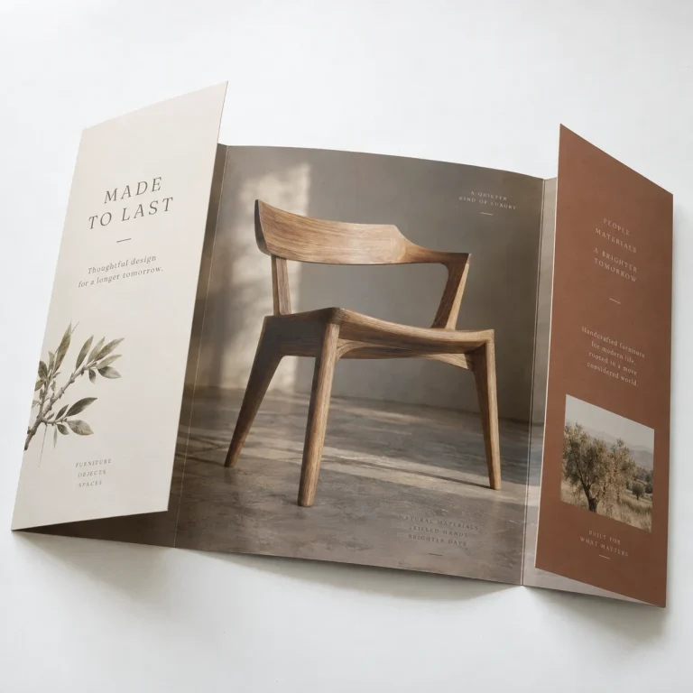 Gate Fold printed booklet and leaflet sample