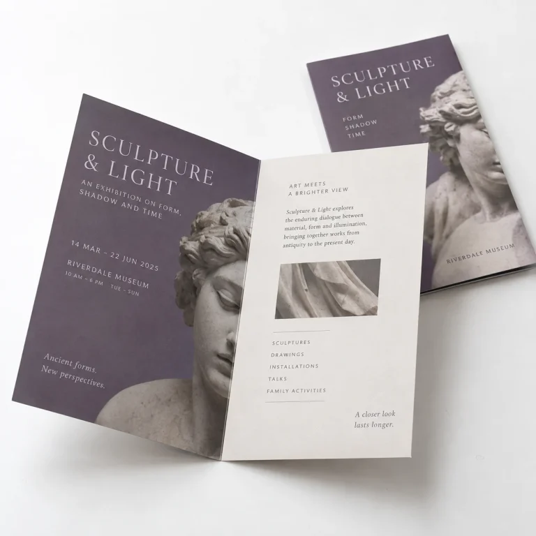 Half Fold printed booklet and leaflet sample