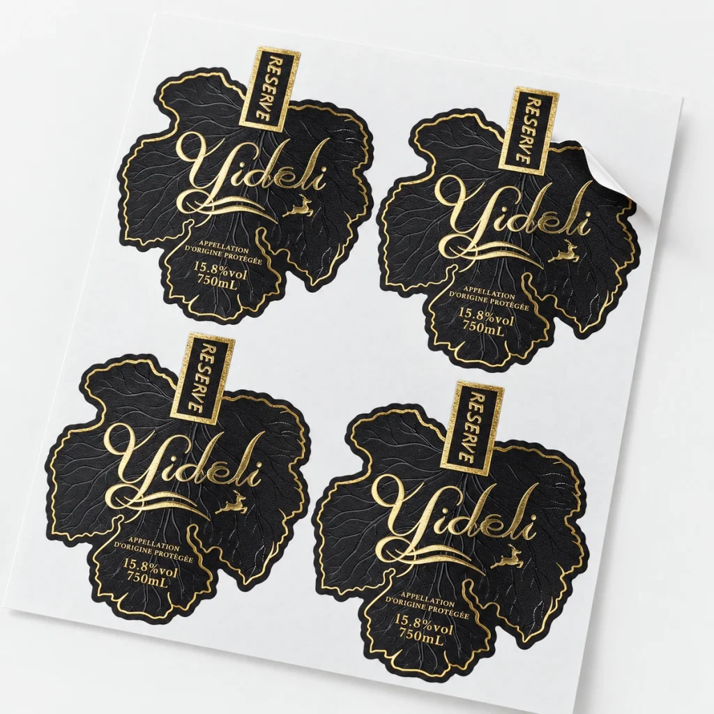 Printed packaging finish samples for comparing surface effects